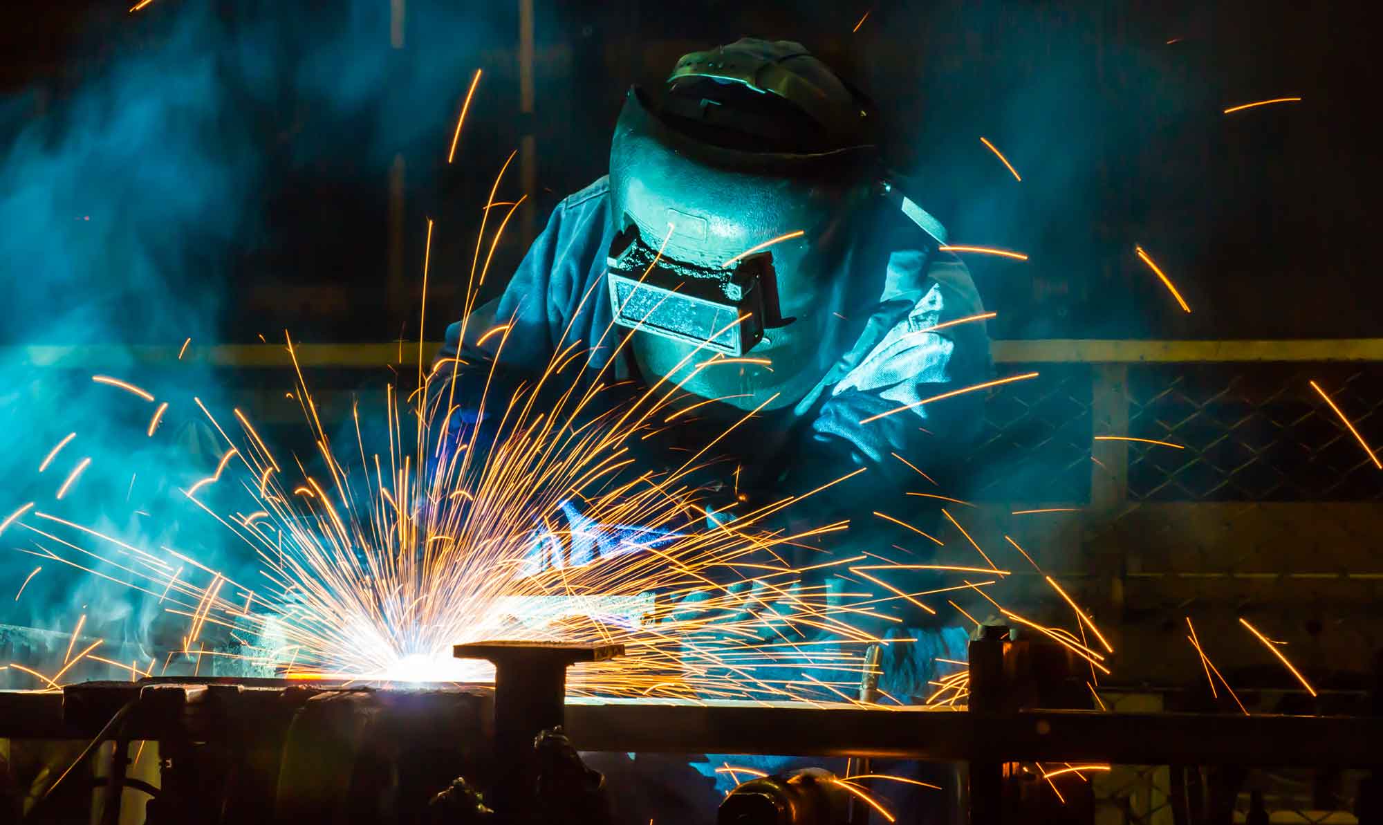 Welder,industrial,automotive,part,in,factory